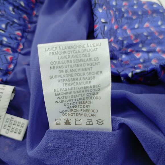 Maison d'Amour Royal Blue Pleated Midi Skirt with Geometric Pattern Size‎ XS - Picture 7 of 8